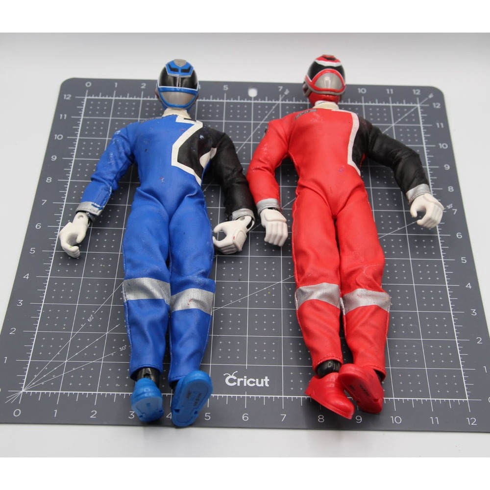 Power Rangers SPD‎ Red and Blue Ranger 12 Inch Action Figure Lot Fabric Suits